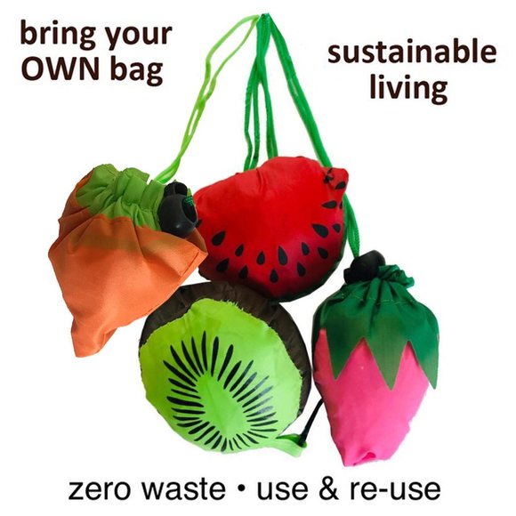 4 Bags - Fruity Reusable & Recycled Sustainable Bags, Shopping bag, Grocery bag - Picture 2 of 8